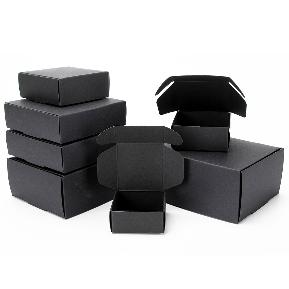 Kraft Soap Label - Caja de embalaje negra, caja de