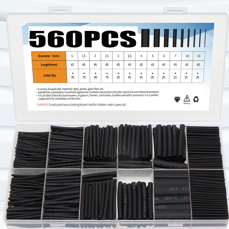 Shrink Wrap Pvc - 560 Uds Tubo termorretráctil tubo termorresistente